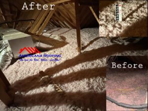 blown insulation before after